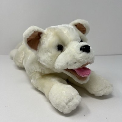 Hand Puppet White Dog Puppy Plush 15'' Soft Stuffed Animal Realistic Cute Gift