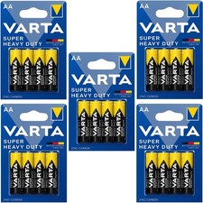 20 x VARTA AA Super Heavy Duty Zinc Batteries 1.5V - LR06 MN1500 R6 4103 Mignon 0.36 per battery