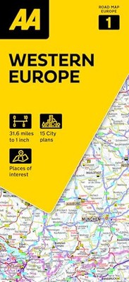 AA Straßenkarte Westeuropa 9780749584191 NEU kostenlose UK-Lieferung