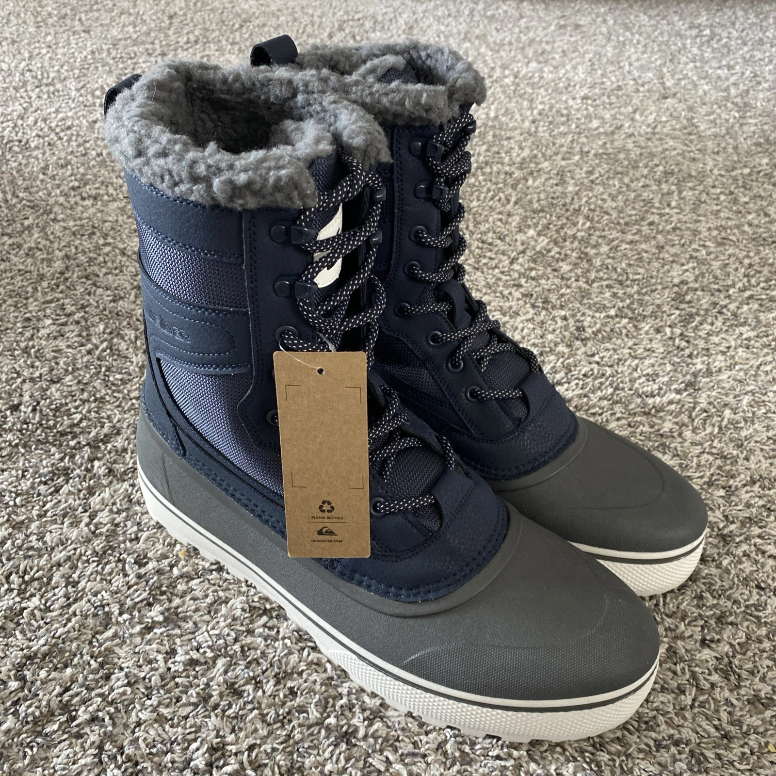 NEW Quicksilver Sub Zero Hi 200g Winter Lined Snow Boots Men’s 12 NWT - NO BOX