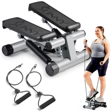 Sunny Health & Fitness Mini Stepper w/ Resistance Bands & Digital Monitor