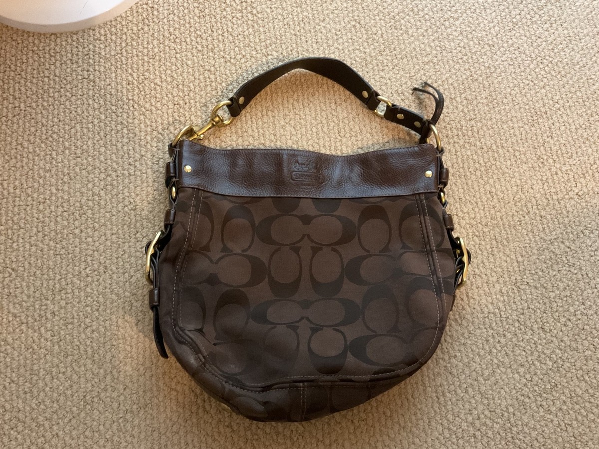 Coach Zoe Signature Handbag Brown Hobo Large Shoulder Purse G0893