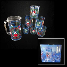 Vintage 1980s Acrylic Pitcher and Tumbler Set Country Decor NOS Farmhouse