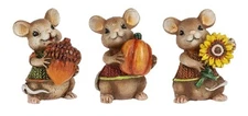 Ganz Mini Blessed & Thankful Mouse Figurine w/Acorn Pumpkin or Sunflower 1 1/4"H