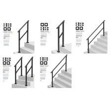 Uimoso 1/3//4/5/6 Step Handrails for Outdoor Porch Deck Stair Railing