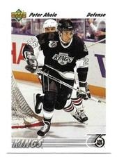 PETER AHOLA 1991-92 UPPER DECK ROOKIE CARD NEAR MINT CONDITION. rookie card picture