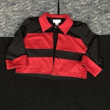 Drapers And Damons jacket blazer womens 10 red black open ish hook colorblock