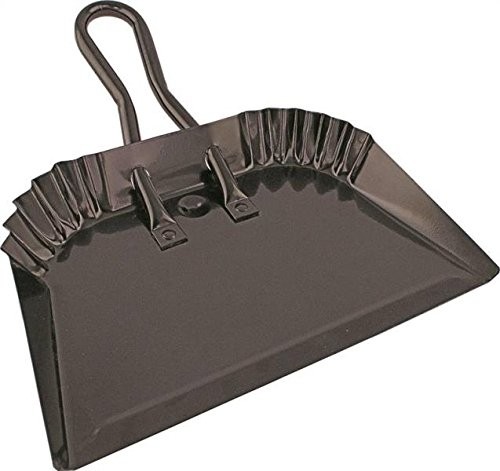 Black Metal Dustpan 12” - Heavy Duty Powder Coated Steel Does not chip or Ben...