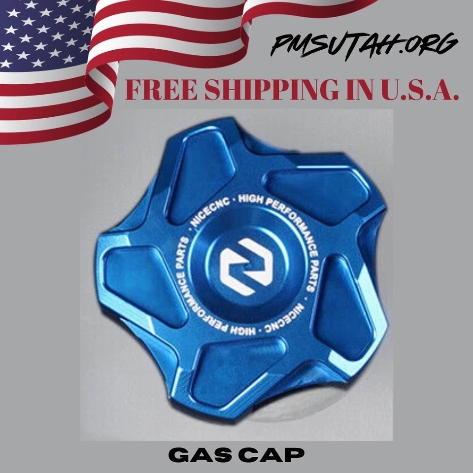 CNC Gas Cap 2014-2017 Polaris Ranger 800 UTV Fuel Petrol Tank Lid Aluminum Blue - Image 3 of 4