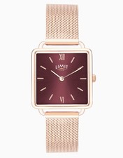 Image of Limit  29mm Womens Square Rose Gold Analogue Watch with Mesh Strap RRP £39.99