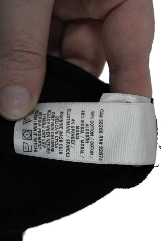 Splendid Women's V-Neck Long Sleeves Mini T-Shirt Dress Black Size XS - Image 4 of 4