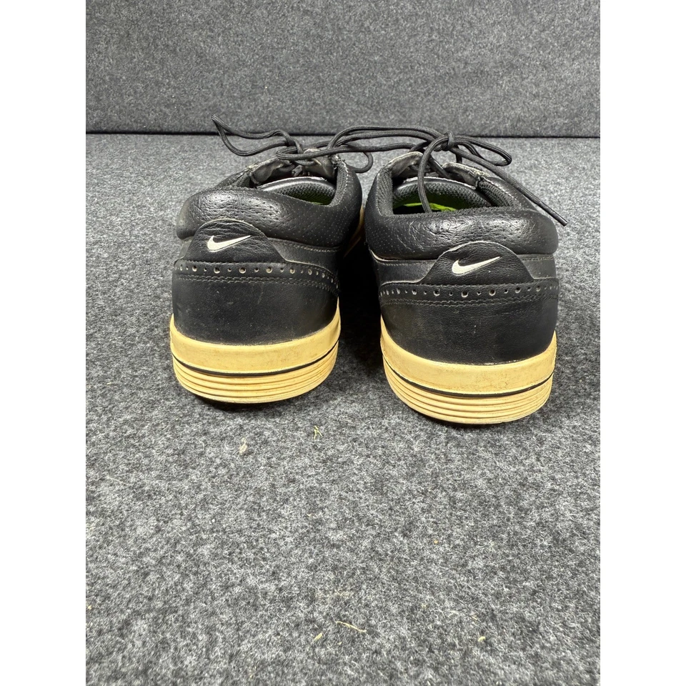 Nike Lunar Swingtip Leather Golf Shoes Mens Size 10.5 Black Wingtip Gum Sole - Image 4 of 4