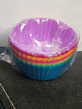 100 Pack Rainbow Cupcake Liners Standard Round Paper Baking Cups Disposable
