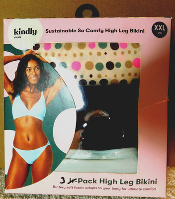 Kindly Yours~Substainable So Comfy 3Pk High Leg Bikini Panties XXL(20) NEW! (DG)