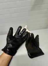 Vintage LL Bean Women  s Deer Skin Soft Leather Black Gloves Size Medium