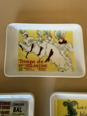 Set of 4 Vintage Limoges France Toulouse-Lautrec Porcelain Trinket