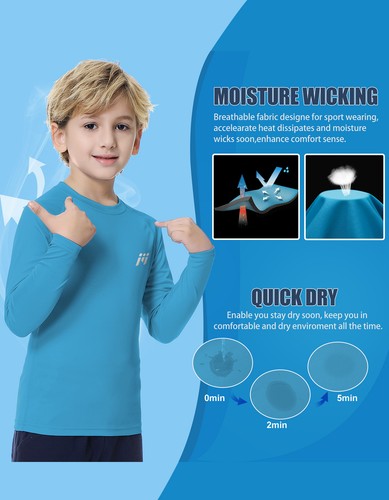 2Pack Boy Sun Protection UV 50+ Quick Dry Cool Swimming Outdoor Sport Breathable - Picture 10 of 18