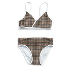 Burberry Girls Check 2-Piece Bikini Set Tank Top High-Waisted Bottom 12y Kids