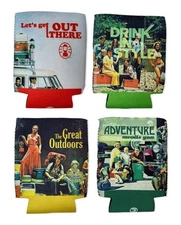 Coleman 4 Pack Can Koozie Holders Vintage Design Throwback Collection, Drink,