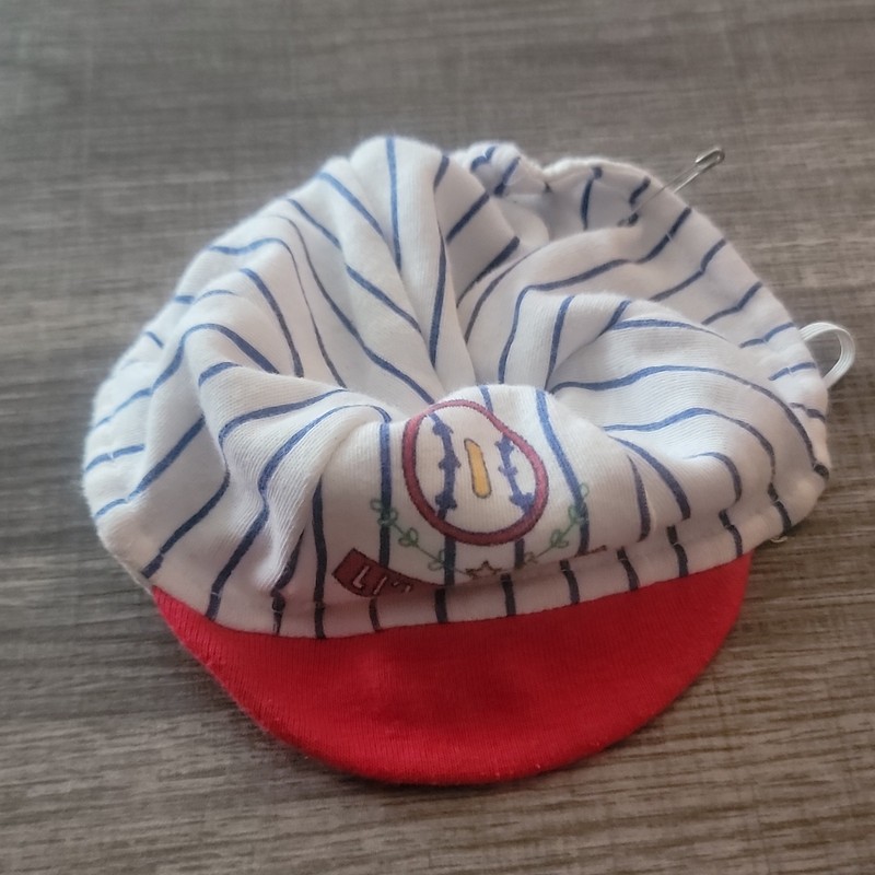 Baby & Toddler Baseball Cap Striped White/Blue Red Brim Embroidered Patch