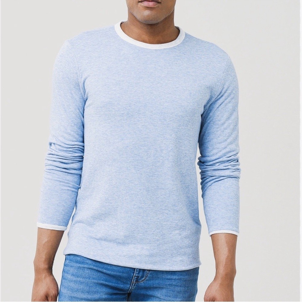 Pristine FAHERTY cloud reversible crew in ivory h… - image 4