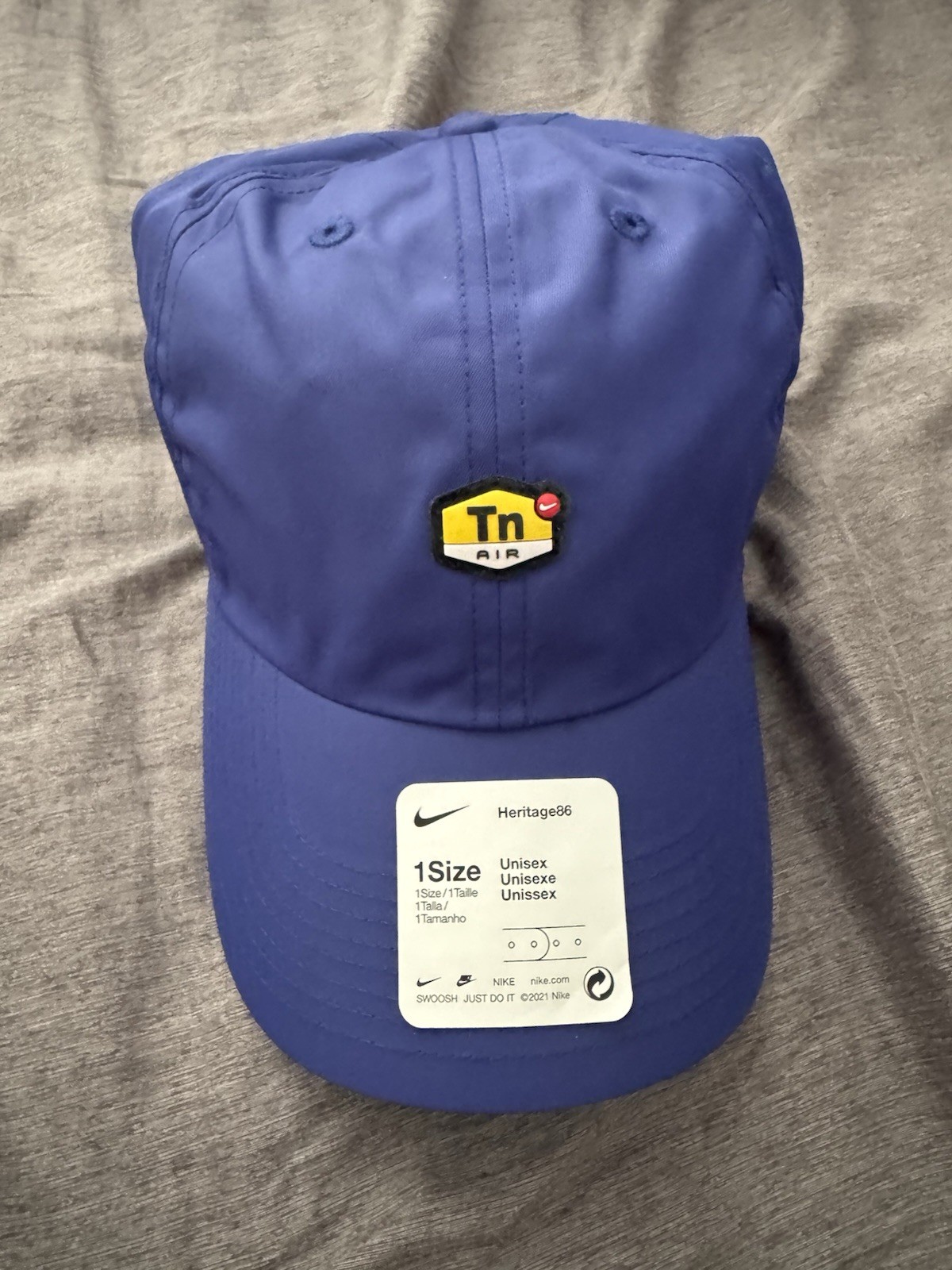 Nike Tn Cap Heritage 86 Air Max Plus 6 Panel Tuned Air Hat DC4017-455 Royal Blue