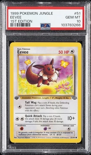 1999 POKEMON JUNGLE 1ST EDITION #51 EEVEE PSA 10