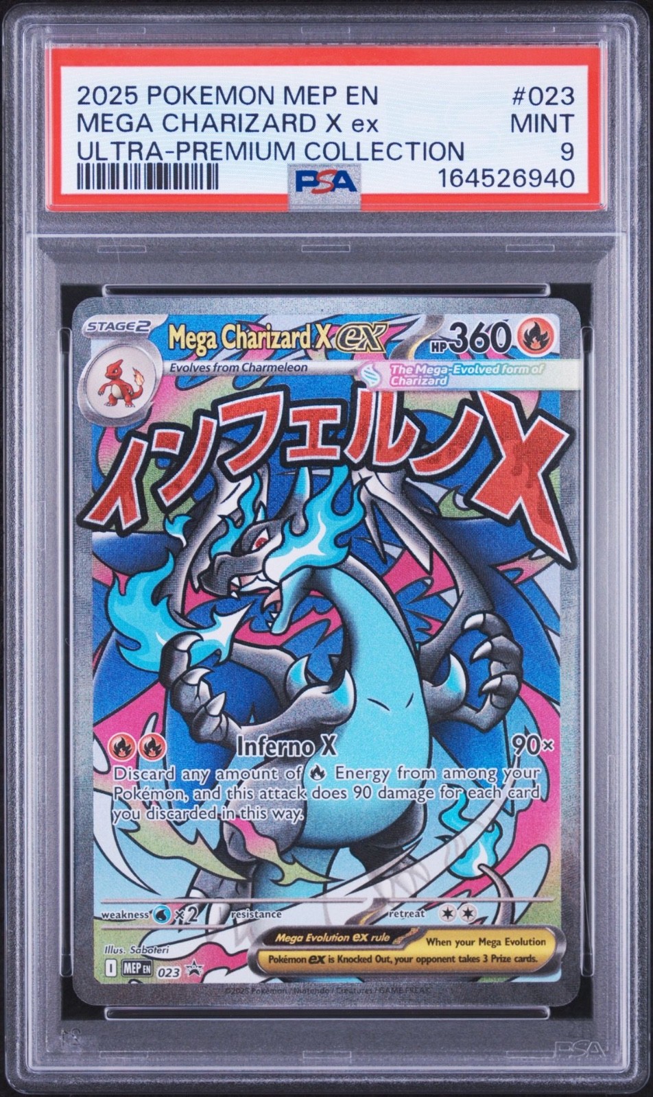 Pokemon Mega Charizard X Ex MEP Ultra Premium Coll #023 PSA 9