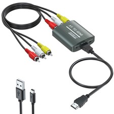 RCA to HDMI Converter, AV to HDMI for Xbox,PS One,PS2,PS3,N64,Wii,VCR,VHS,STB...