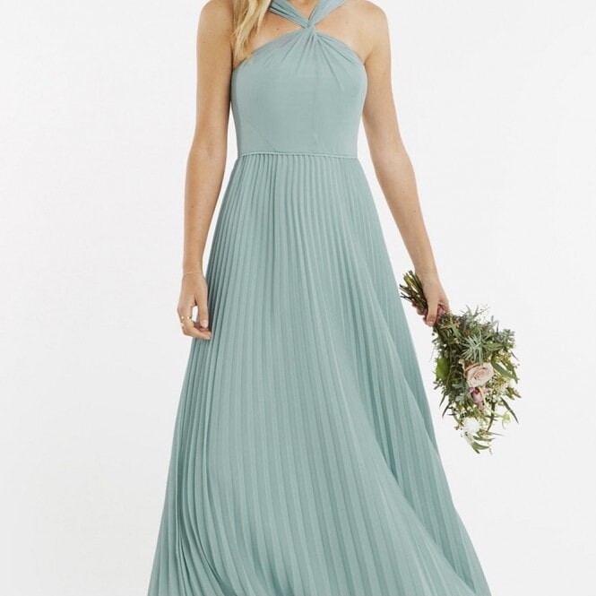 oasis bridesmaid dress david's bridal Shoulder Lace Maxi Dress Oasis Bridesmaid Dress David's Bridal OASIS  PALE PASTEL GREEN TWIST NECK WEDDING