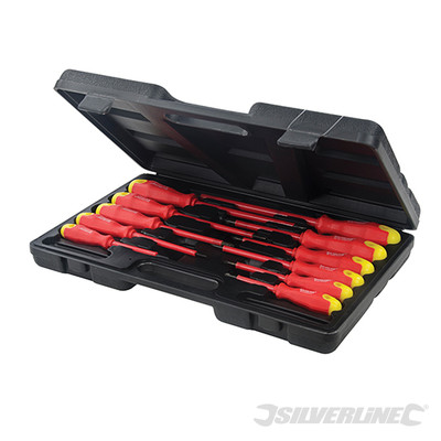Silverline ~ Schraubendreher Schrauberzieher isoliert Elektriker 11-tlg 918535