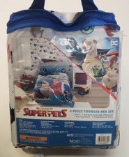 DC League Of Superpets 4 Piece Toddler Bed Set Quilt Top Bottom Sheet Pillowcase