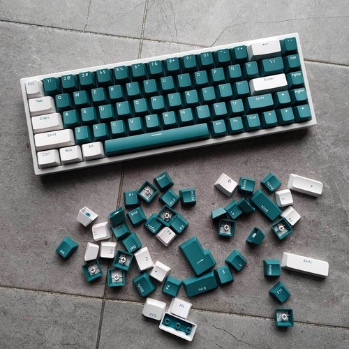Dark Green White PBT Double-shot Keycap Set Spring Theme for Cherry MX Keyboards - Picture 7 of 8