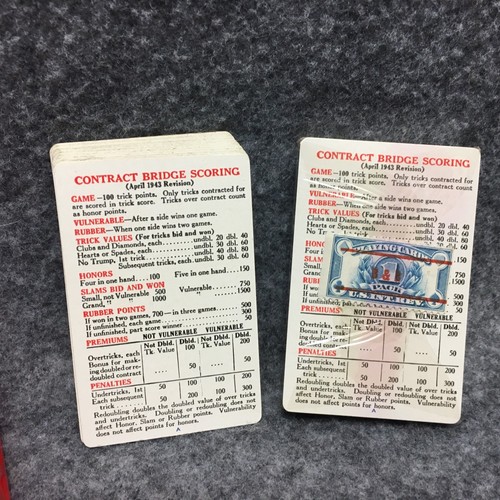 2 jeux de cartes à jouer vintage marron et bigelow bridge avec plateau plastique rouge dessus rose - Photo 6/11