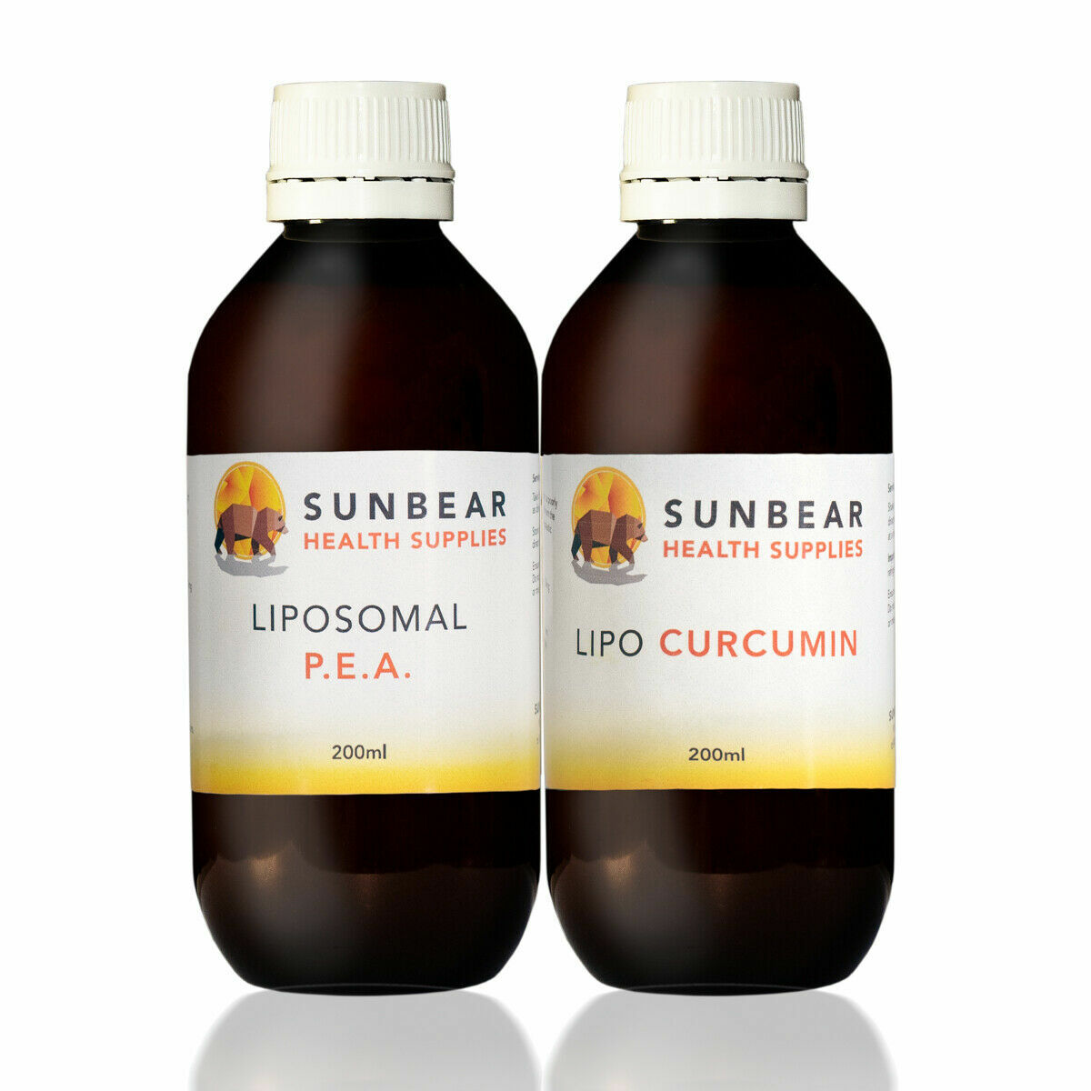 Lipo PEA (Palmitoiletanolamida) 200ml + Curcumina liposomal 200ml-Sunbear Health