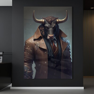 WANDBILD STIER BULL FOREX TIER, KUNST , ACRYLGLAS LEINWAND POSTER BILDER DECO