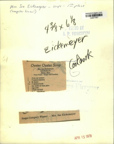 1979 Press Photo Soups Category Winner, Mrs. Sue Eickemeyer - nob01481 - Picture 2 of 2