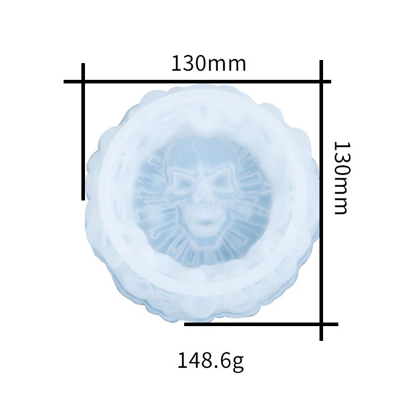Moldes de cenicero de calavera 3D hágalo usted mismo artesanía hormigón cemento cenicero molde de silicona Foto 2 de 4