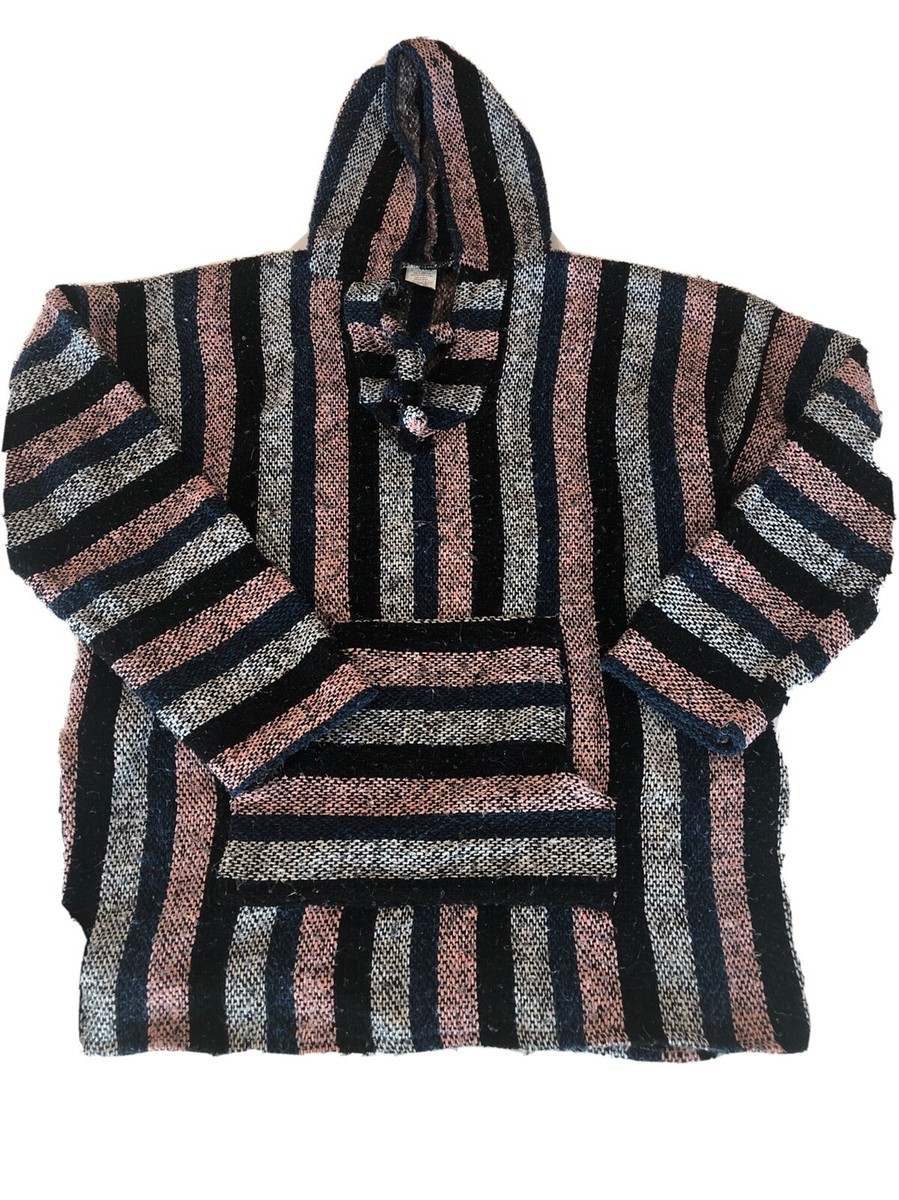 VEL-MEX Mexican Southwestern BAJA Surf Hoodie Size XL Black