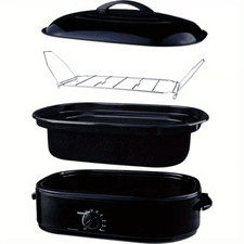 16QT Electric Turkey Roaster Oven with Self-B...