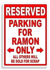 Personalized Parking Sign Wall Decal Metal Sign No Parking Customized for RAMON