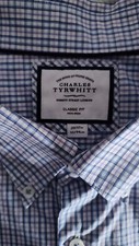 CHARLES TYRWHITT Mens Dress Shirt 20-37 Multi Colored Check NON IRON Classic Fit