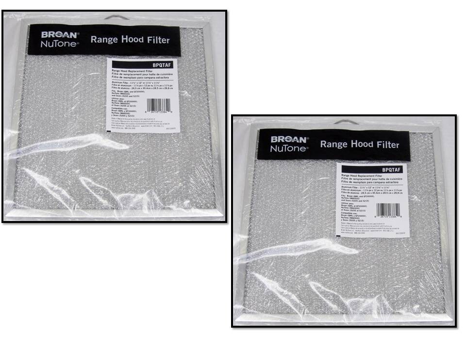 Filtro de campana extractora con conductos Broan BPQTAF, aluminio, plateado (paquete de 2)