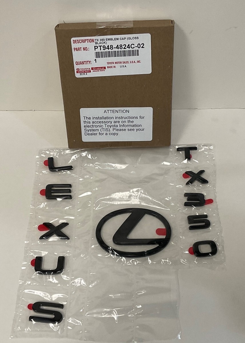 TEM 様　連絡・確認用　custom order LEXUS OEM FACTORY BLACK EMBLEM OVERLAYS 2024 TX350 PT948