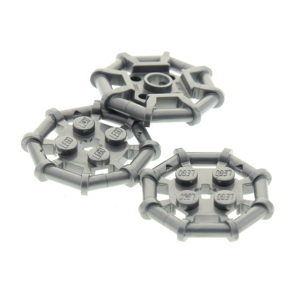 3x Lego Grid Plate Flat Silver 2x2 Octagonal Star Wars 6020990 75937