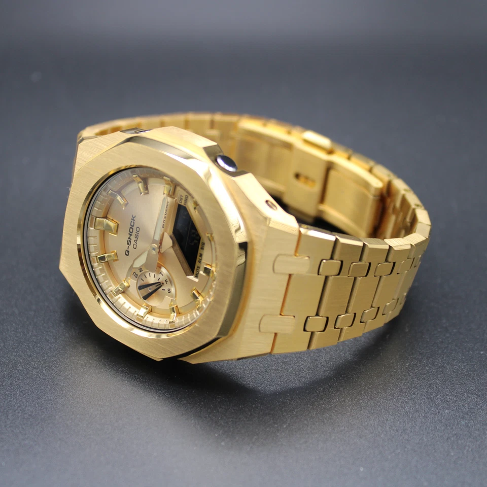 CasiOak "ROYAL GOLD"  - Casio G-SHOCK Premium GA2100 Mod - Herrenuhr 44mm Stahl - Bild 2 von 4