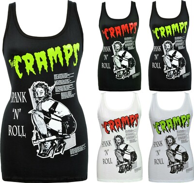 The Cramps Damen PSYCHOBILLY Tank Top Spank & Roll Bondage Pin-up Garage Punk