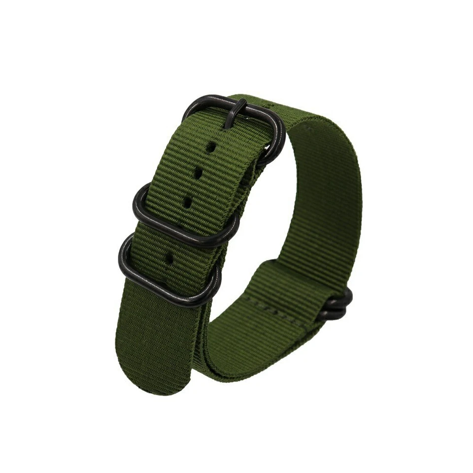 Sport Nylon Watch Band 18mm 20mm 22mm 24mm 5-Rings Canvas Strap Fabric Watchband - Image 4 of 4