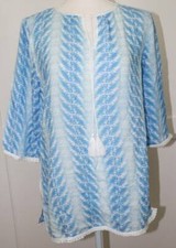 SnapperRock New Zealand Girls Blue White Swimsuit Cover Up Size 12