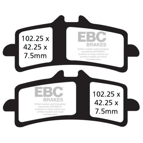 EBC HH Sintered Front Brake Pads Fits Ducati 1262 XDiavel S 2022 - Picture 2 of 3